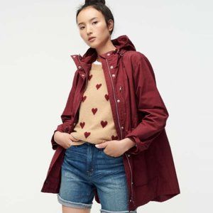J. Crew Perfect Rain Jacket Vintage Burgundy Petite Small